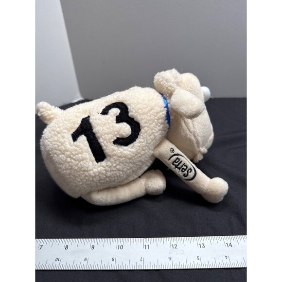 Sheep Plush Toy #13 7” Stuffed Animal With Blue Bow & Big Eyes Counting Sheep - Picture 4 of 8